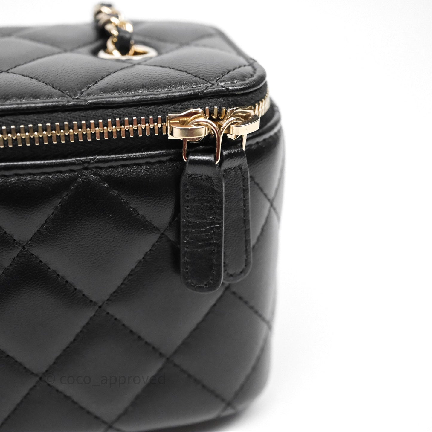 Chanel Classic Vanity with Chain Black Lambskin Gold Hardware