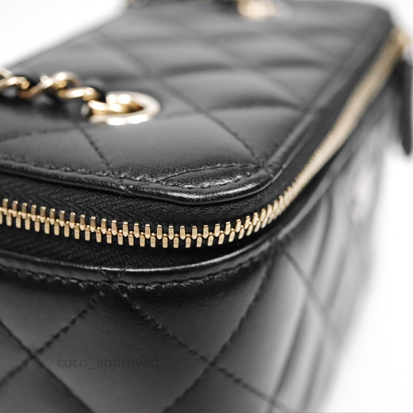 Chanel Classic Vanity with Chain Black Lambskin Gold Hardware
