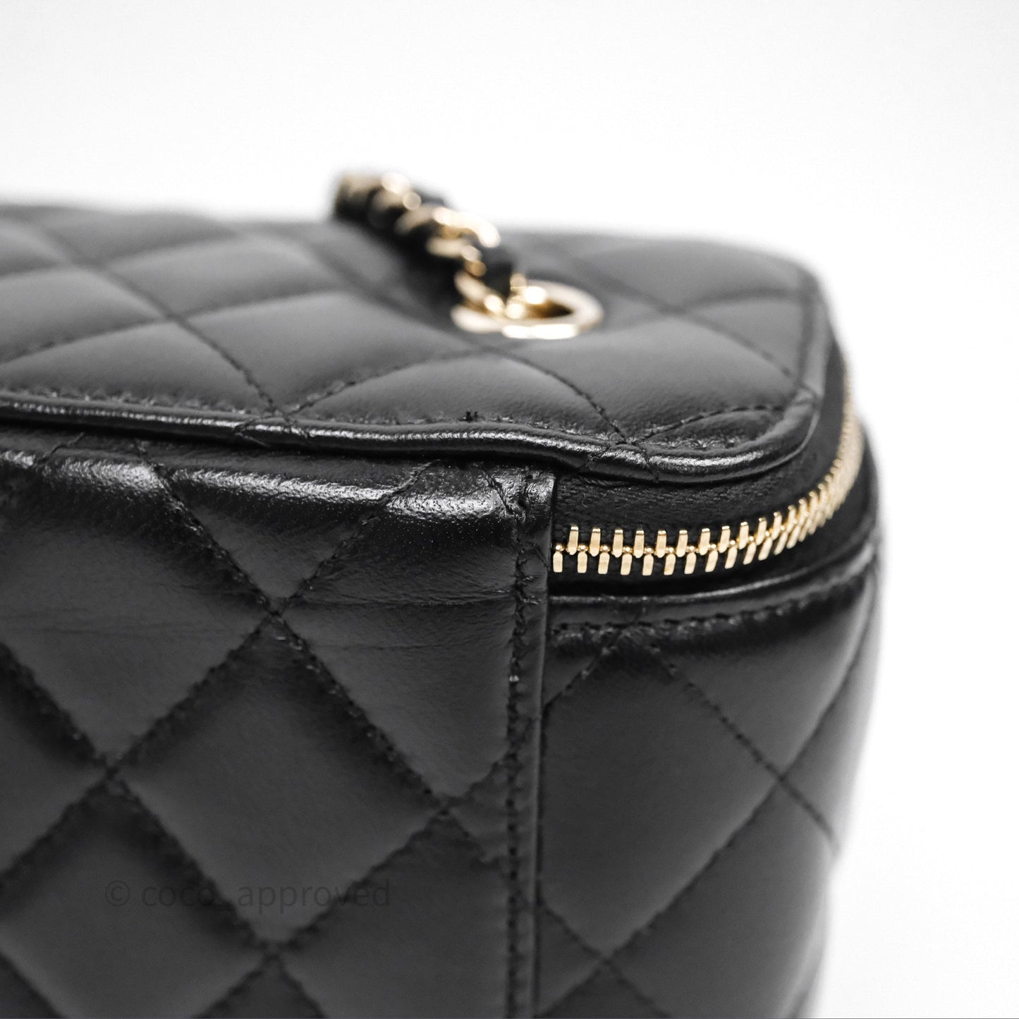 Chanel Classic Vanity with Chain Black Lambskin Gold Hardware