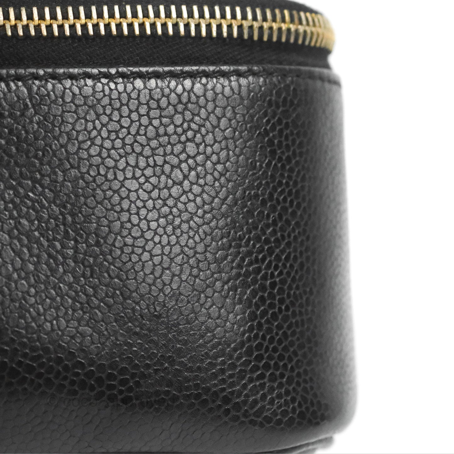 Chanel Vintage Square Vanity Case Black Caviar Gold Hardware