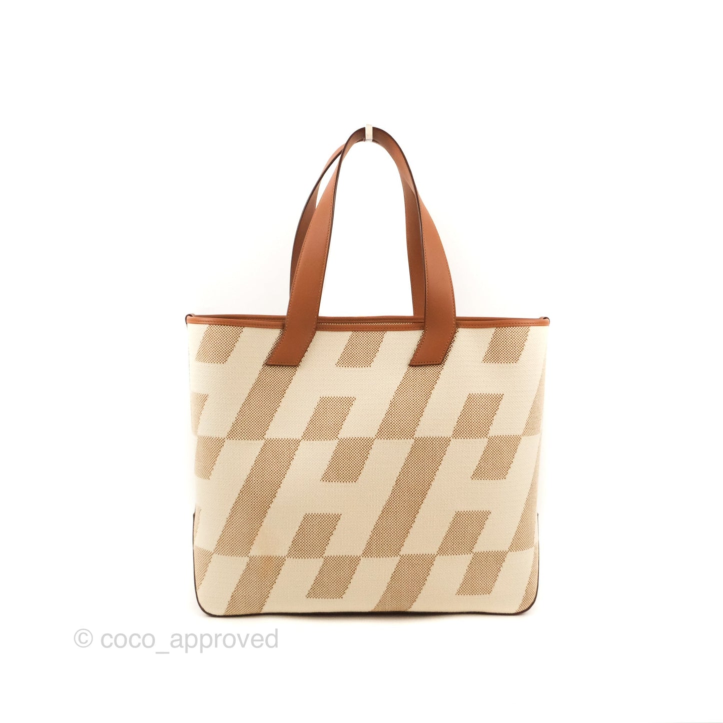 Hermès Cabas H en Biais 40 Bag Écru / Naturel / Gold H Canvas