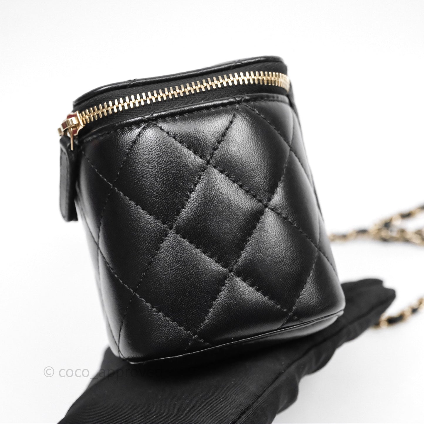 Chanel Classic Vanity with Chain Black Lambskin Gold Hardware