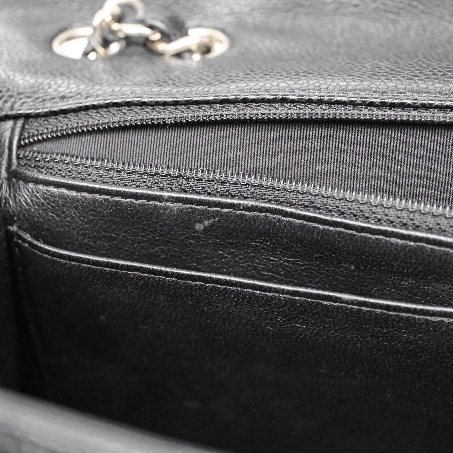 Chanel Jumbo Single Flap Black Caviar Silver Hardware