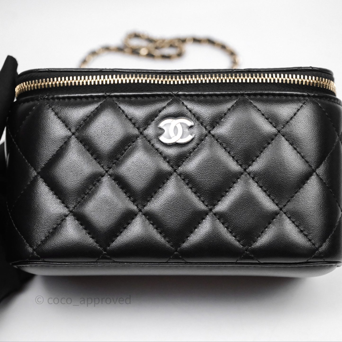 Chanel Classic Vanity with Chain Black Lambskin Gold Hardware