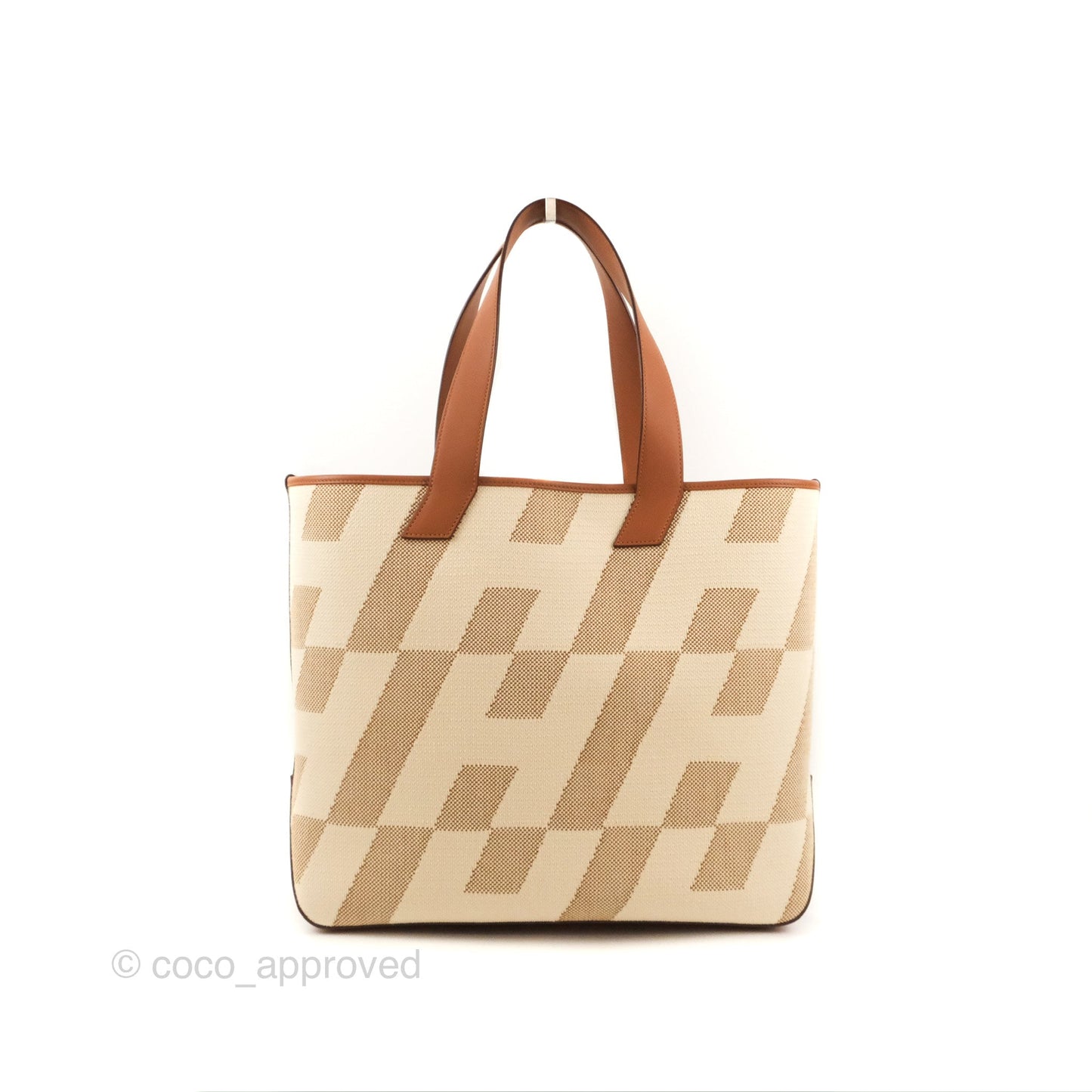 Hermès Cabas H en Biais 40 Bag Écru / Naturel / Gold H Canvas