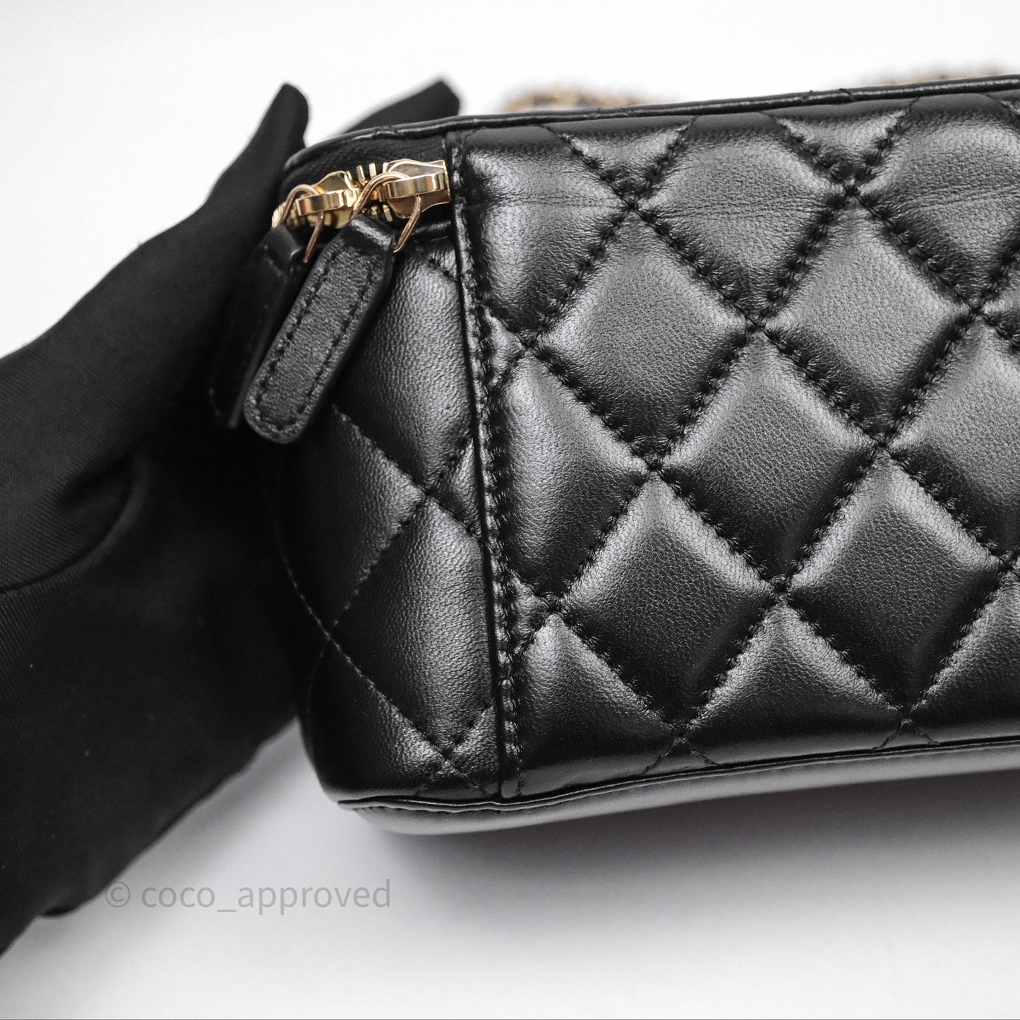 Chanel Classic Vanity with Chain Black Lambskin Gold Hardware