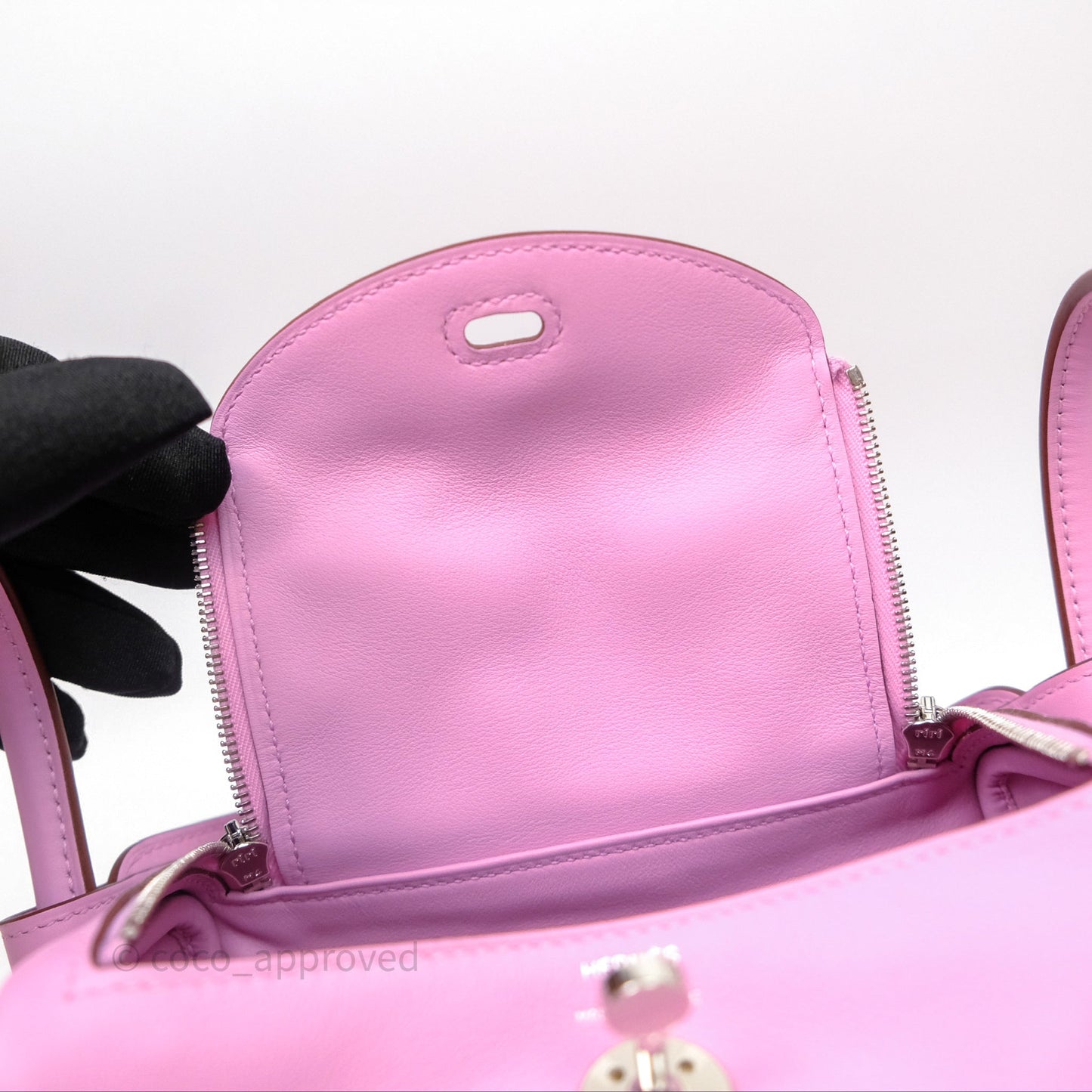 Hermès Mini Lindy 20 Swift Mauve Sylvestre X9 Palladium Hardware