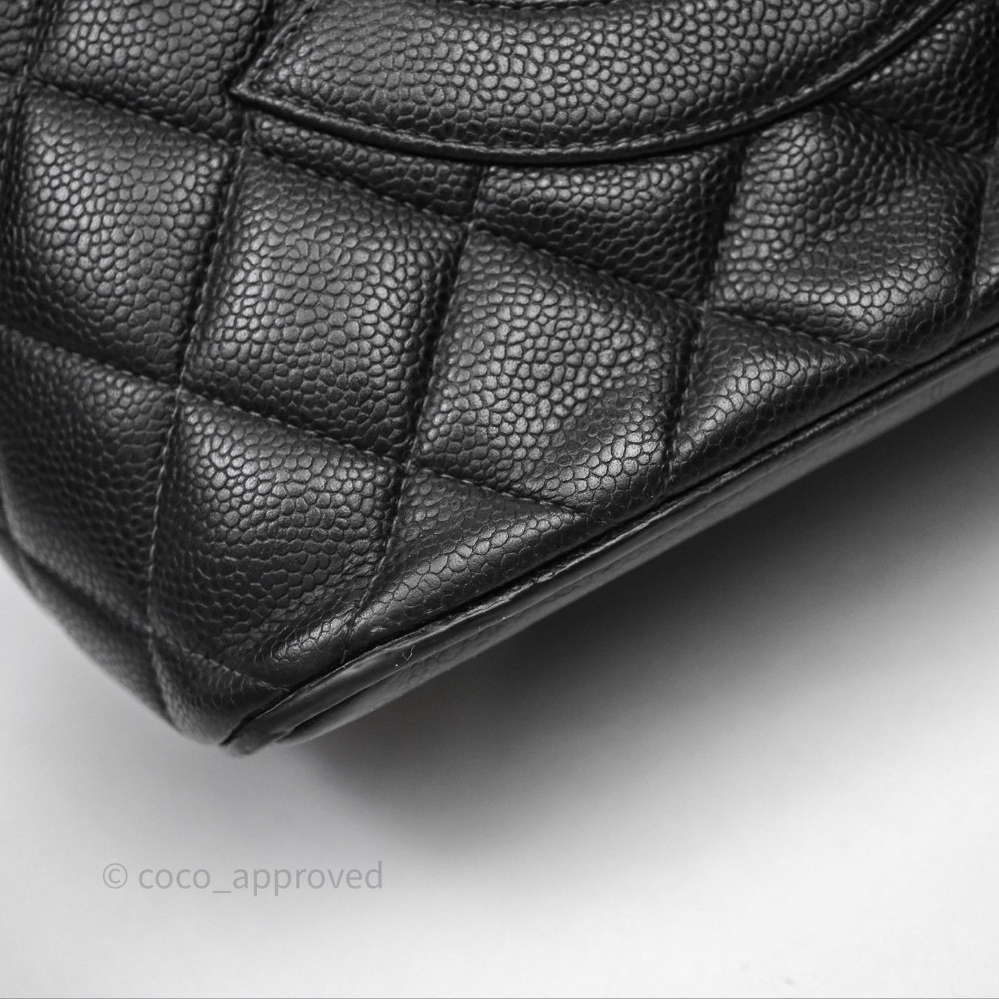 Chanel Vintage Medallion CC Black Caviar Tote Bag Gold Hardware