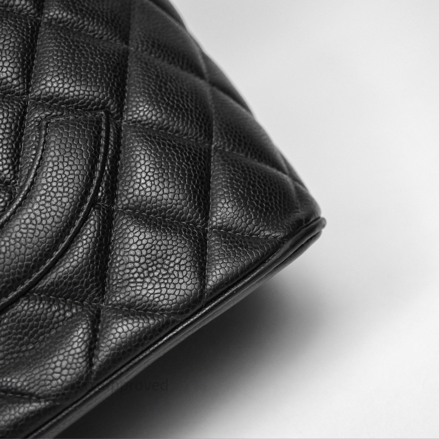 Chanel Vintage Medallion CC Black Caviar Tote Bag Gold Hardware