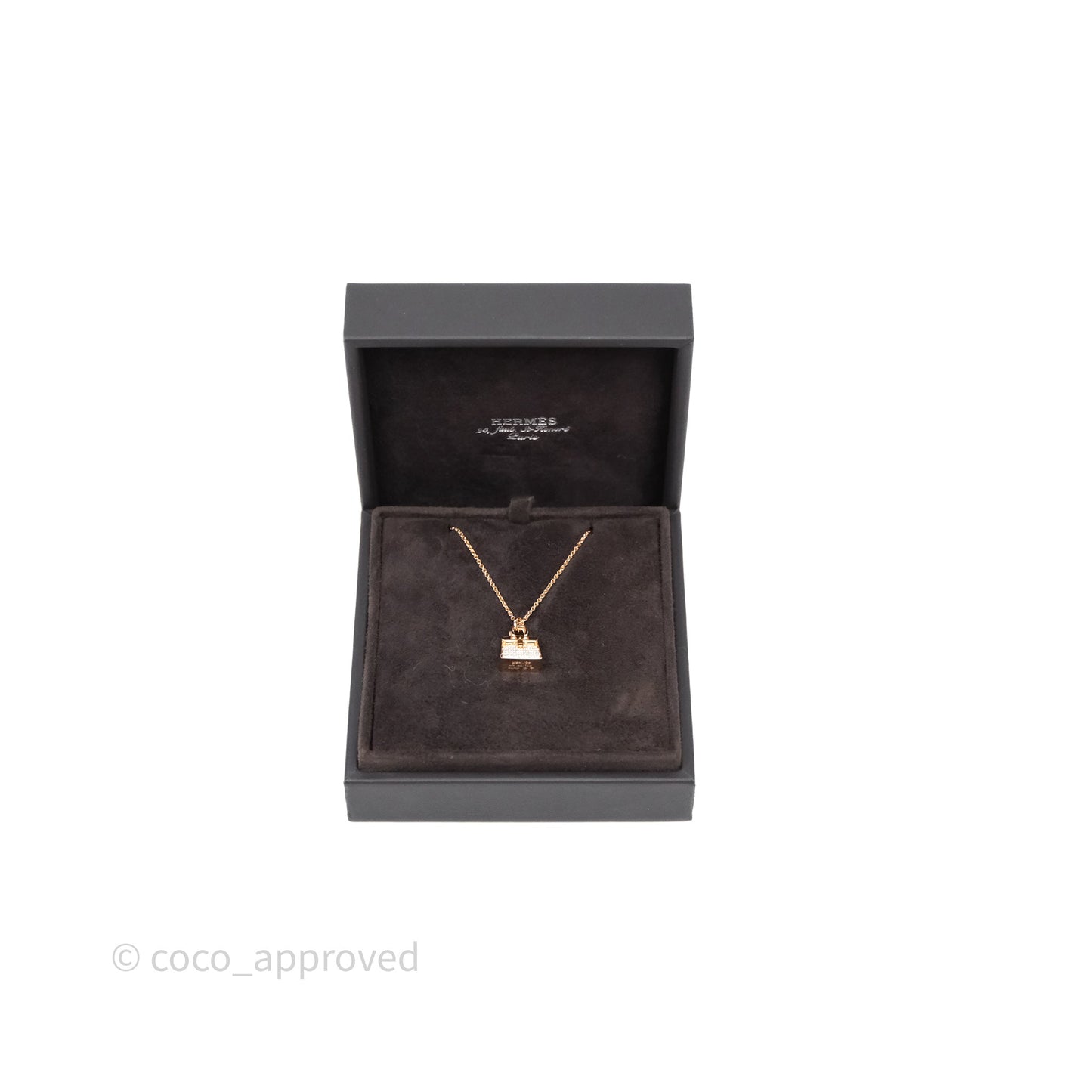 Hermès Birkin Amulettes Diamonds Pendant Necklace Rose Gold