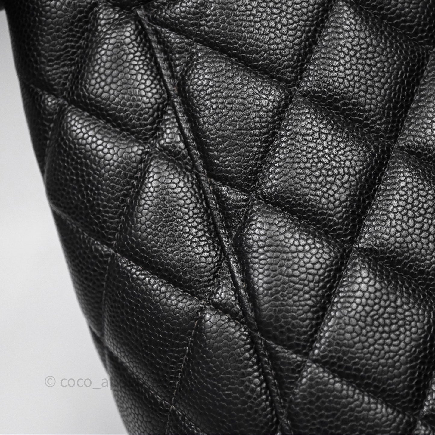 Chanel Vintage Medallion CC Black Caviar Tote Bag Gold Hardware