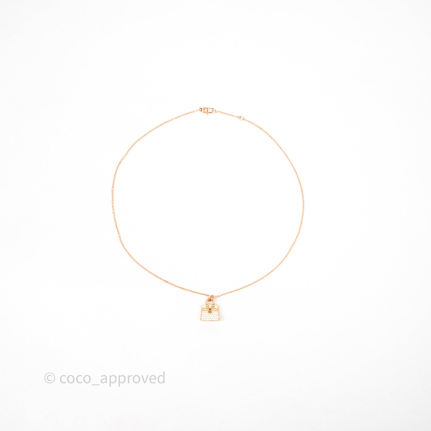 Hermès Birkin Amulettes Diamonds Pendant Necklace Rose Gold
