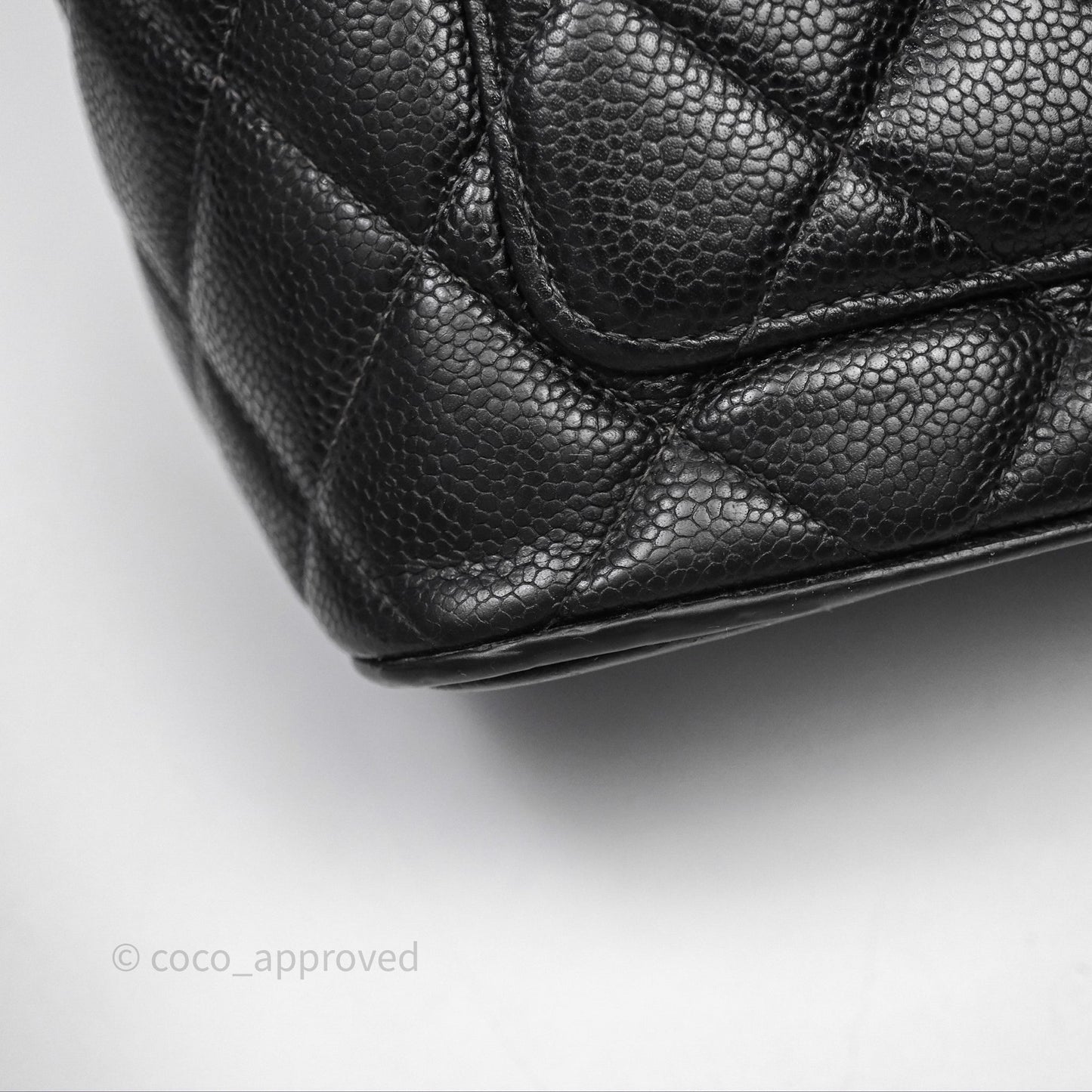 Chanel Vintage Medallion CC Black Caviar Tote Bag Gold Hardware