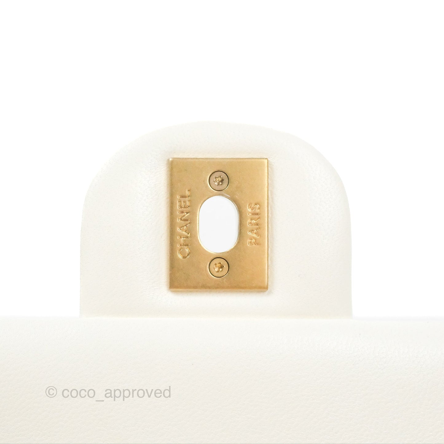 Chanel Mini Flap Bag With Heart CC Charm White Lambskin Aged Gold Hardware