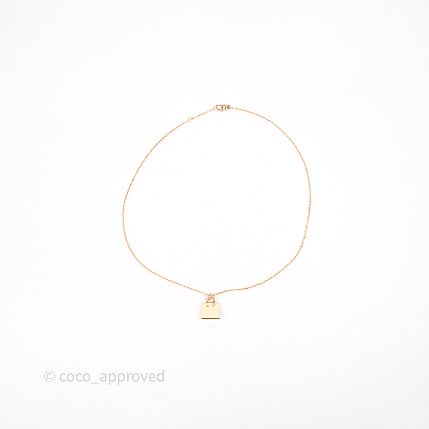 Hermès Birkin Amulettes Diamonds Pendant Necklace Rose Gold