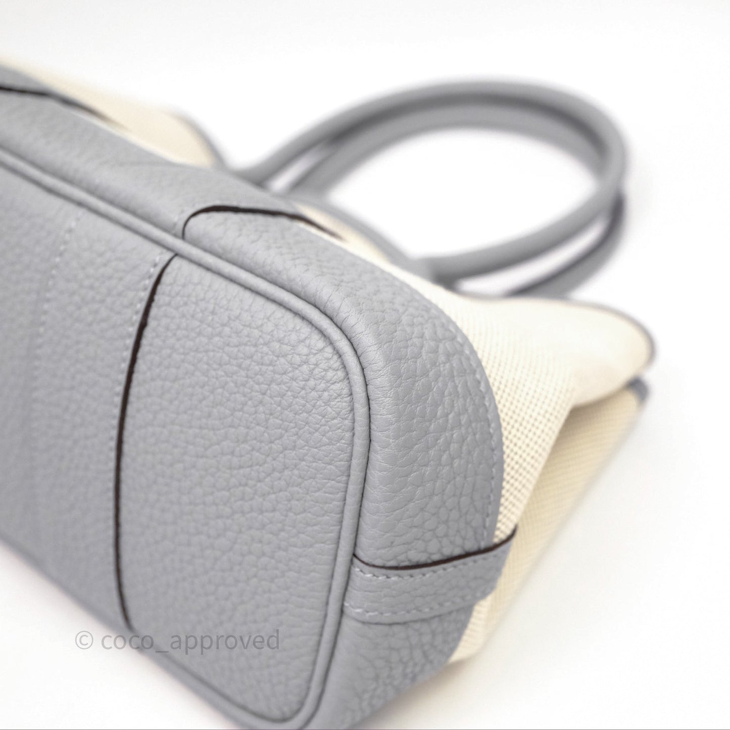 Hermes Neo Garden 23 bag Écru/ 8U Bleu Glacier/ P0 Gris Pantin Palladium Hardware