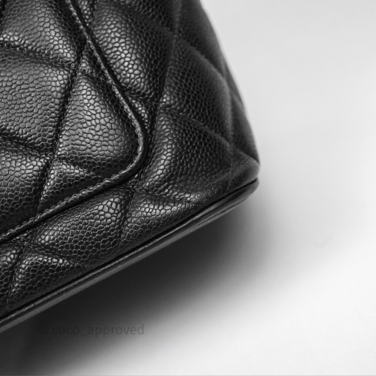 Chanel Vintage Medallion CC Black Caviar Tote Bag Gold Hardware