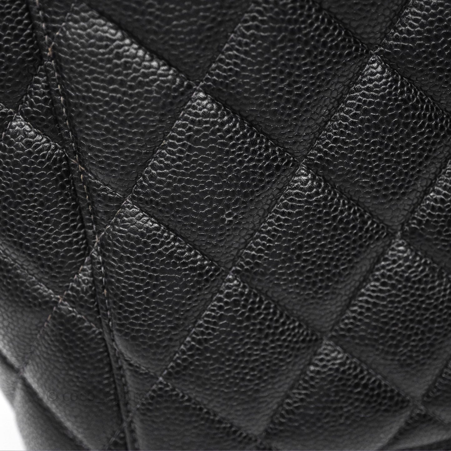 Chanel Vintage Medallion CC Black Caviar Tote Bag Gold Hardware