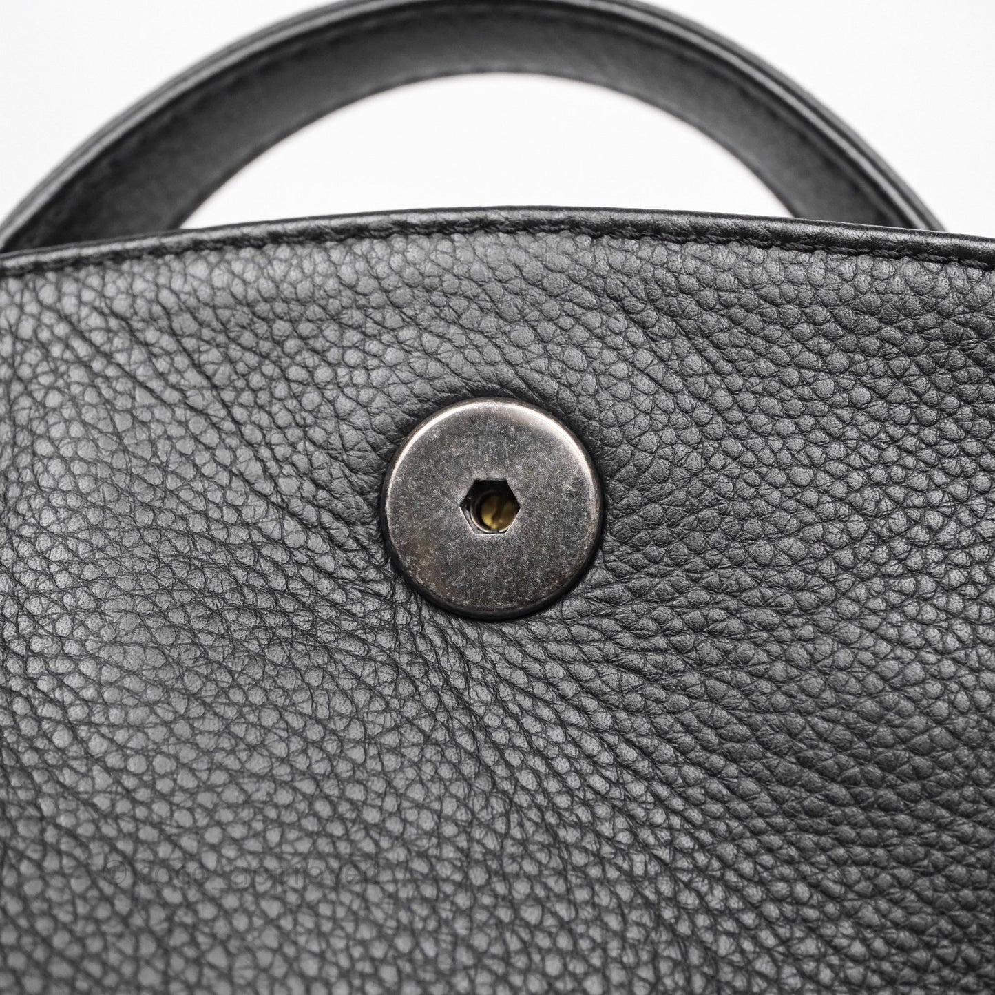 Chanel Shopping Tote Bag with Top Handle Black Caviar Ruthenium Hardware