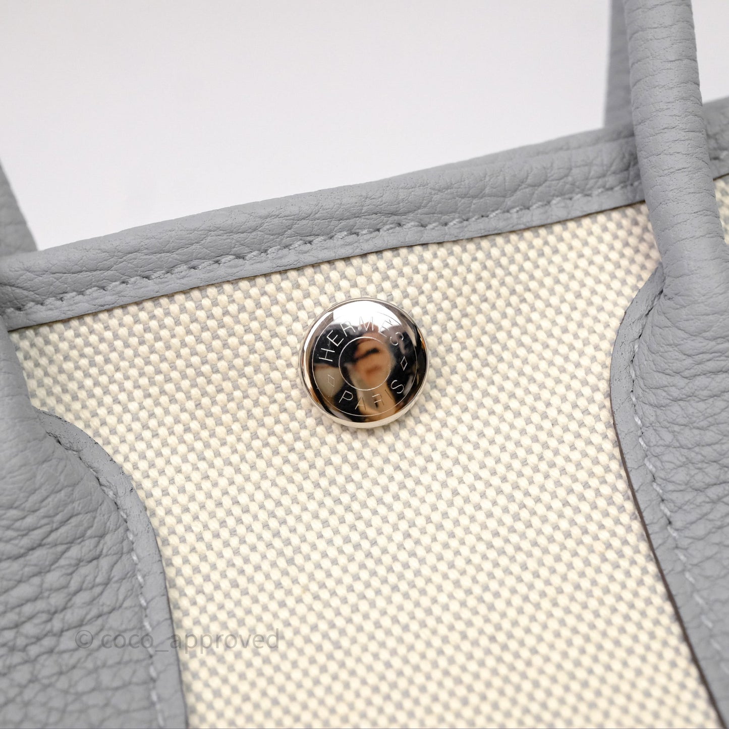 Hermes Neo Garden 23 bag Écru/ 8U Bleu Glacier/ P0 Gris Pantin Palladium Hardware