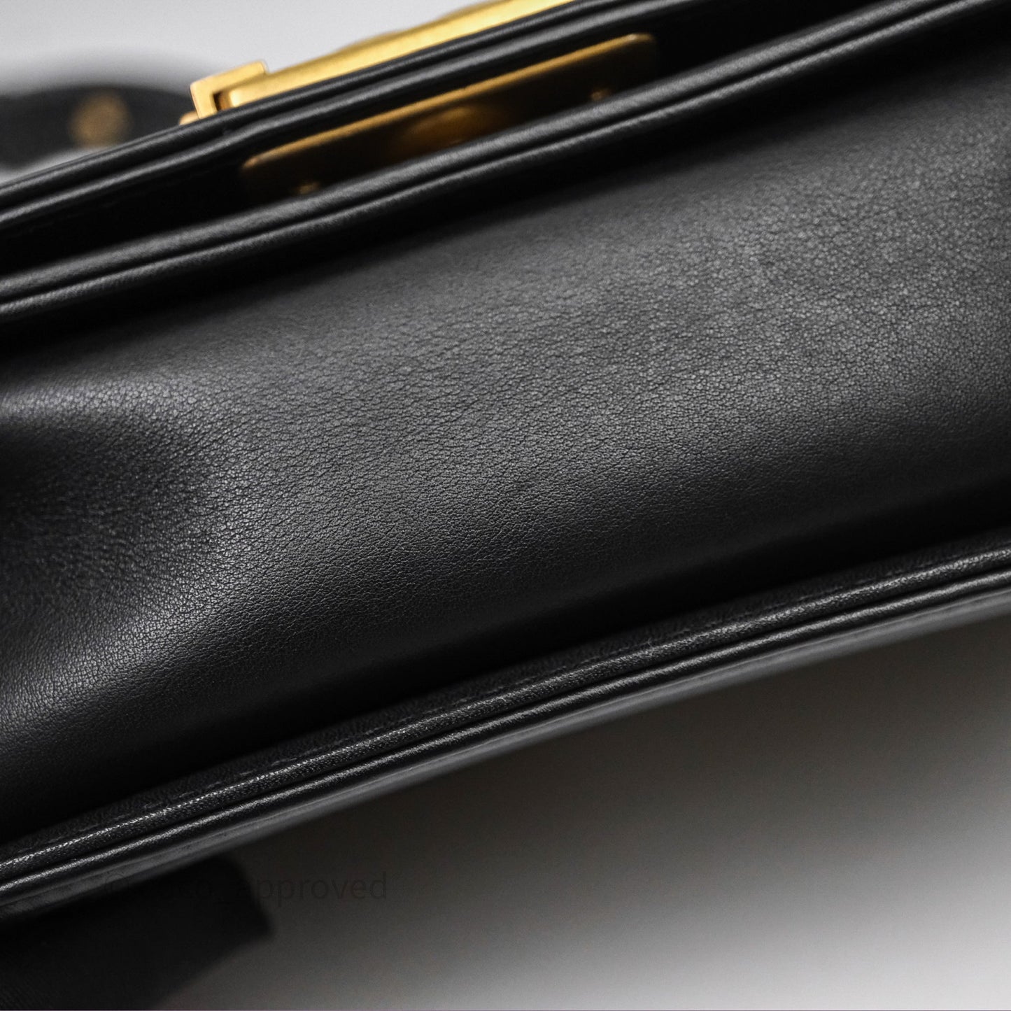 Chanel Small Boy Quilted Black Calfskin Aged Gold Hardware