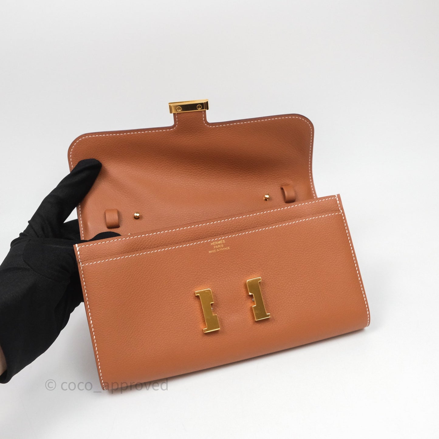 Hermès Constance Long To Go Wallet Gold 37 Evercolor Gold Hardware