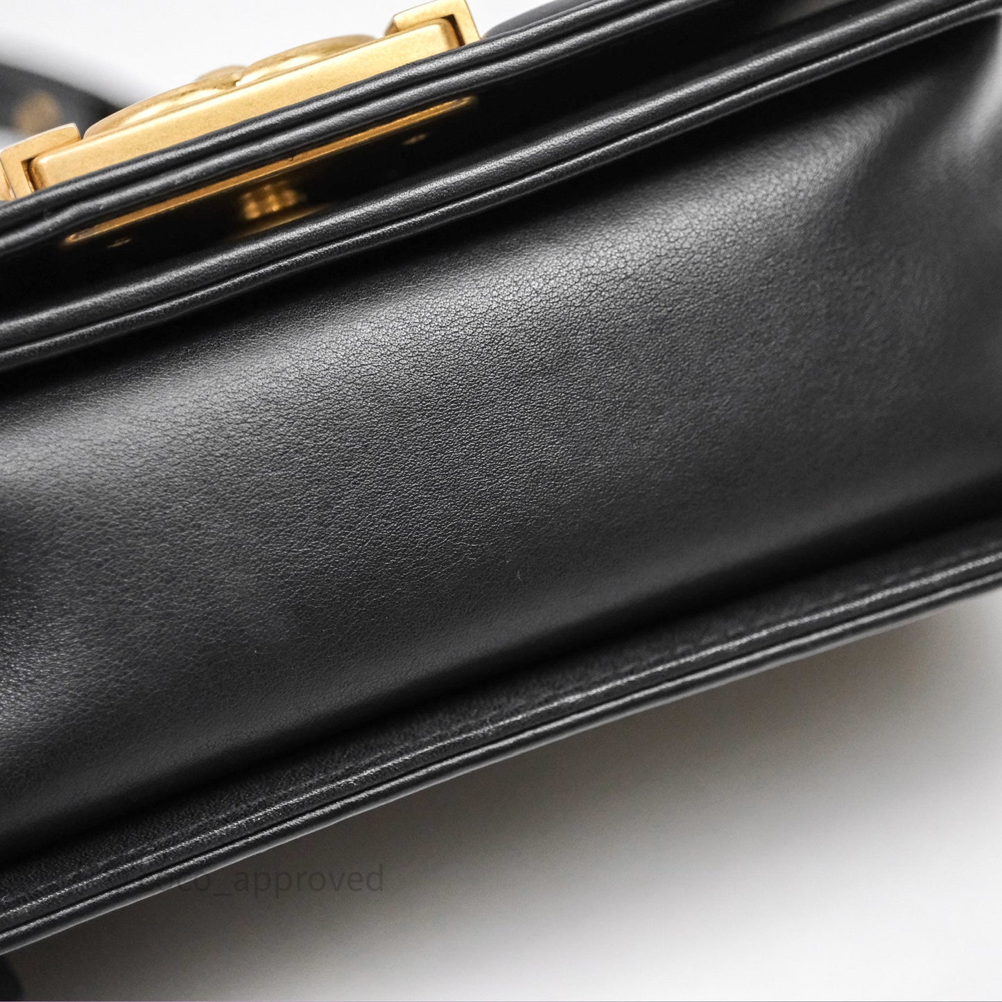 Chanel Small Boy Quilted Black Calfskin Aged Gold Hardware