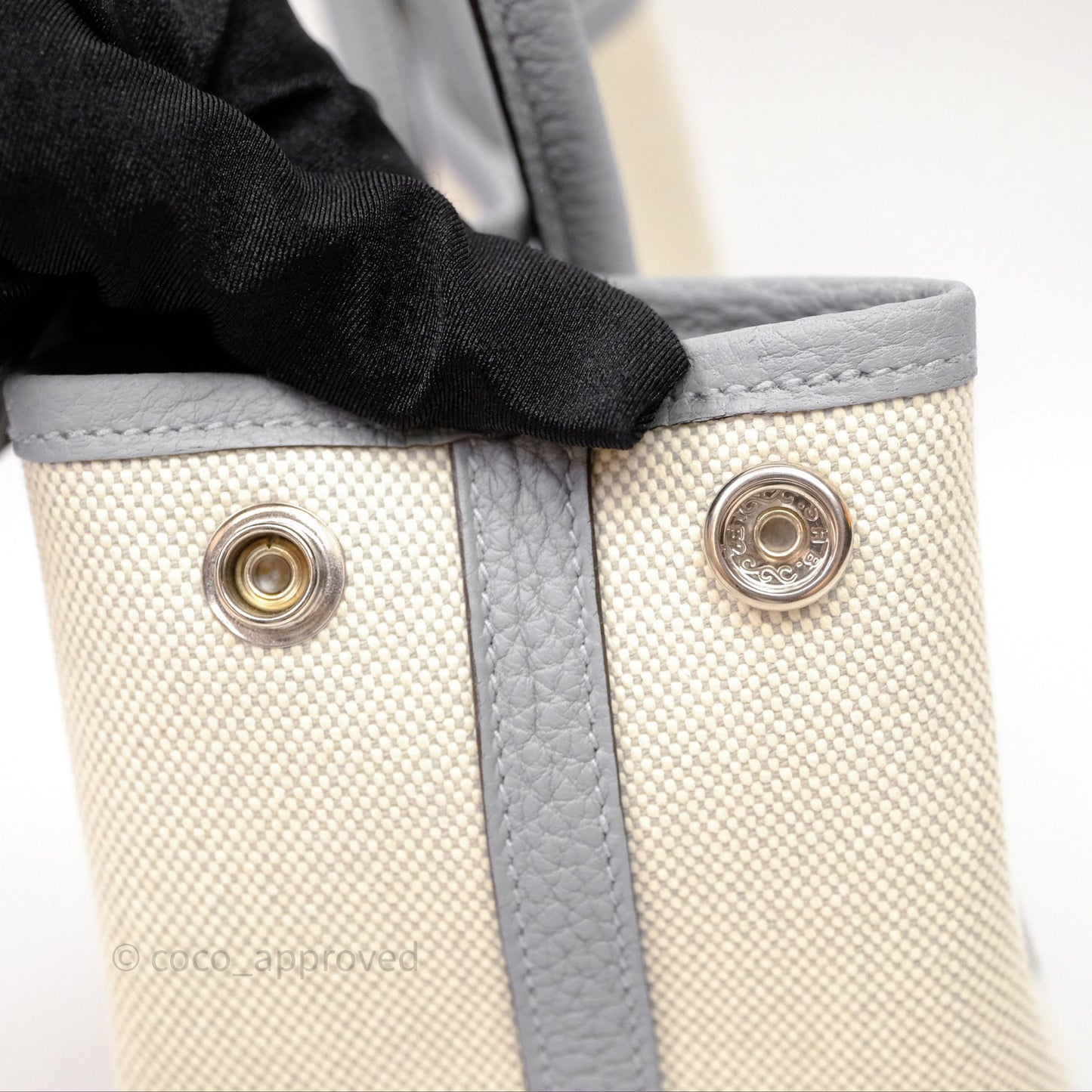 Hermes Neo Garden 23 bag Écru/ 8U Bleu Glacier/ P0 Gris Pantin Palladium Hardware