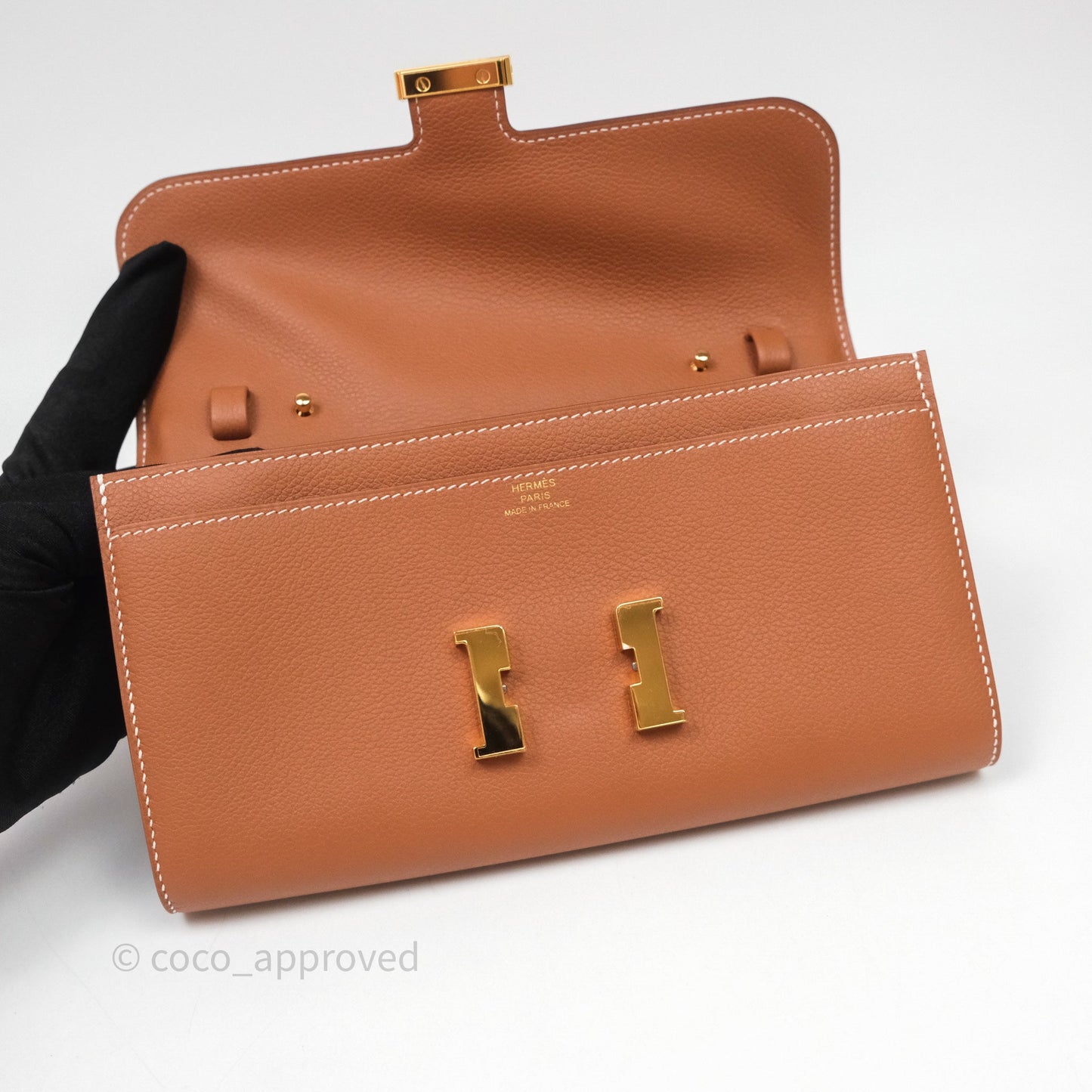Hermès Constance Long To Go Wallet Gold 37 Evercolor Gold Hardware