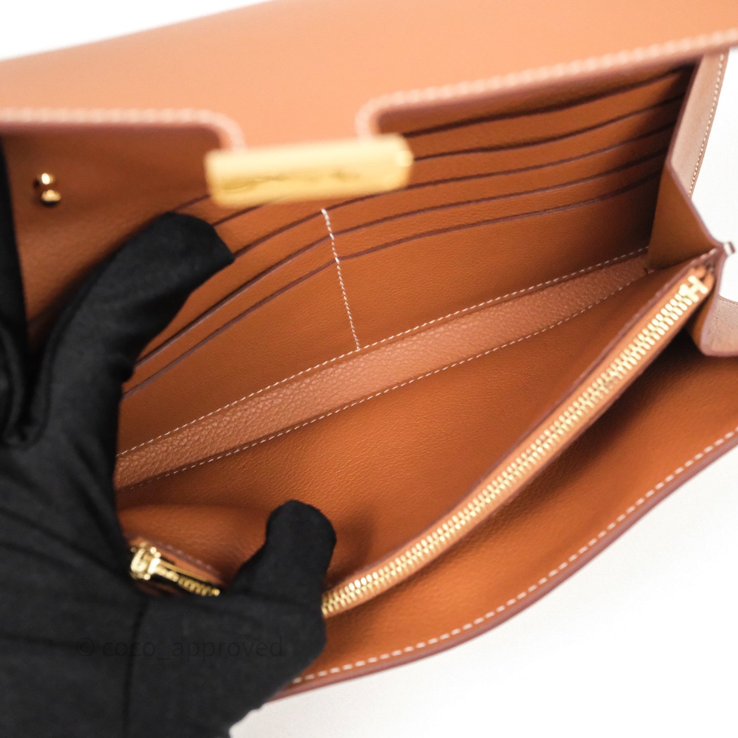 Hermès Constance Long To Go Wallet Gold 37 Evercolor Gold Hardware