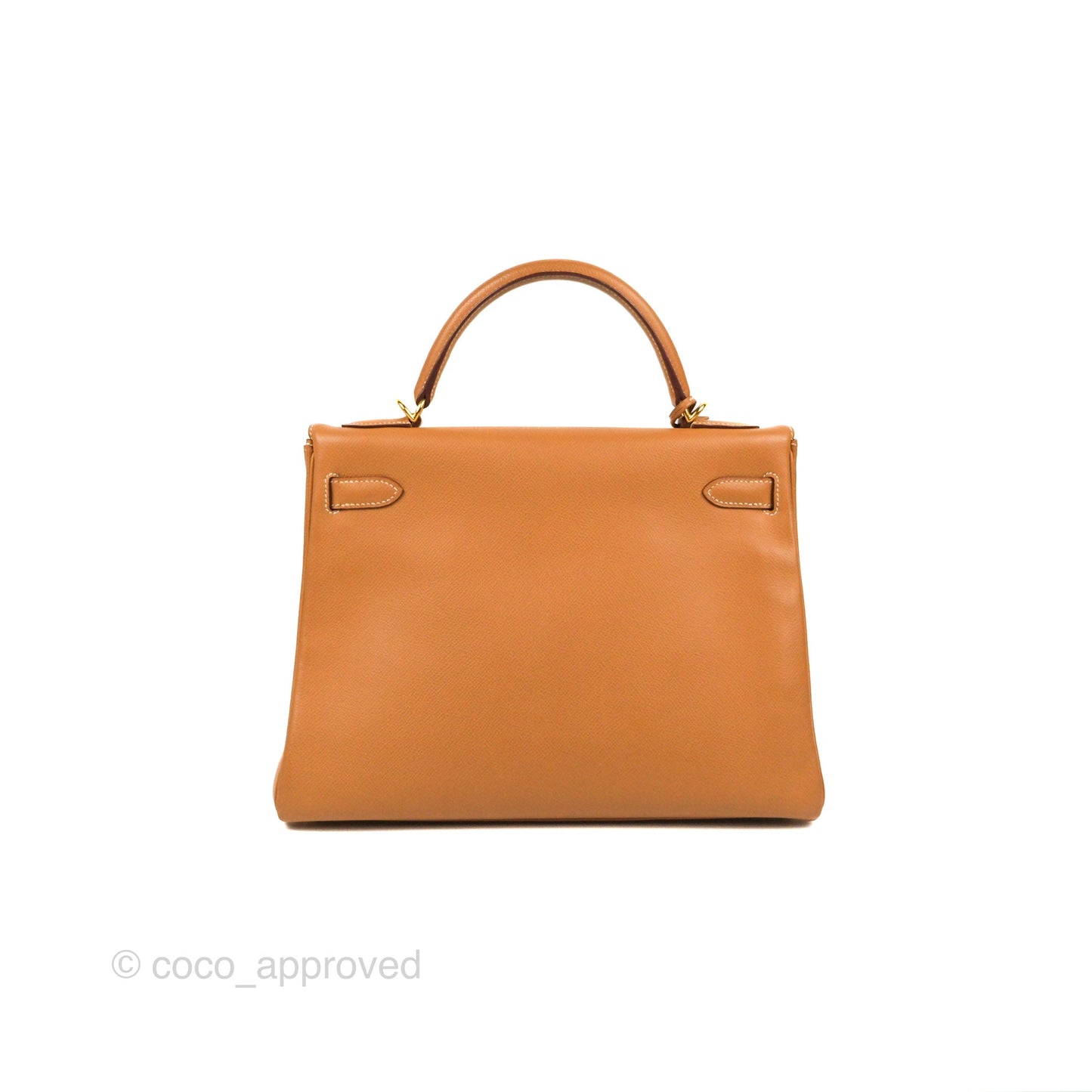 Hermès Kelly 32 Retourne Natural Epsom Gold Hardware