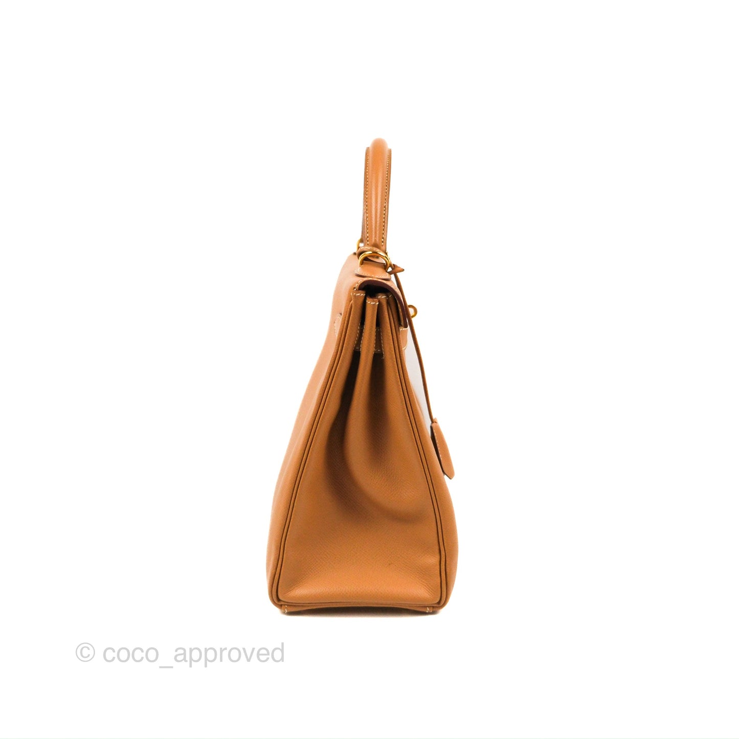 Hermès Kelly 32 Retourne Natural Epsom Gold Hardware