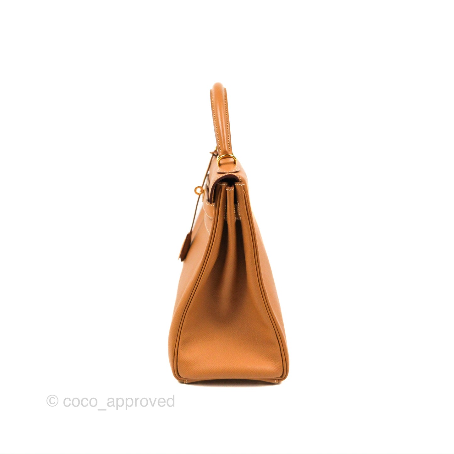 Hermès Kelly 32 Retourne Natural Epsom Gold Hardware