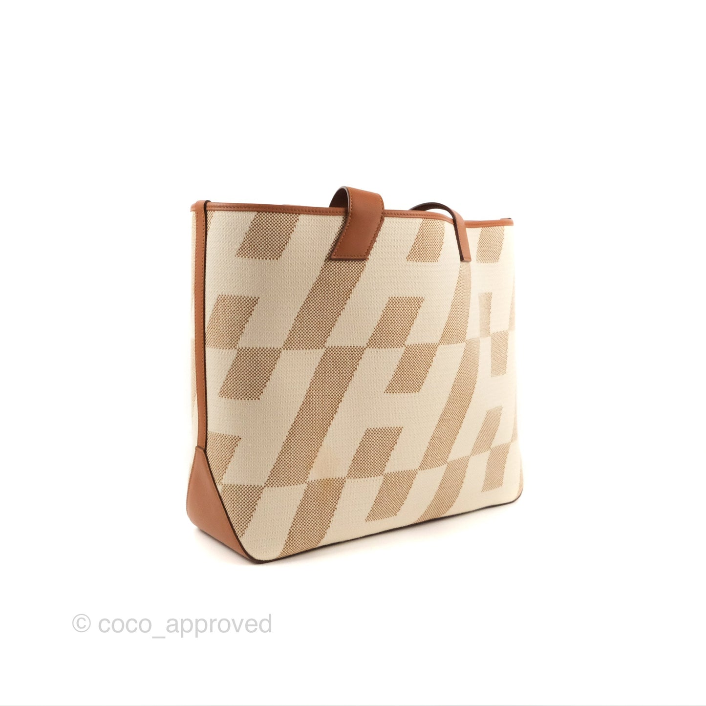 Hermès Cabas H en Biais 40 Bag Écru / Naturel / Gold H Canvas