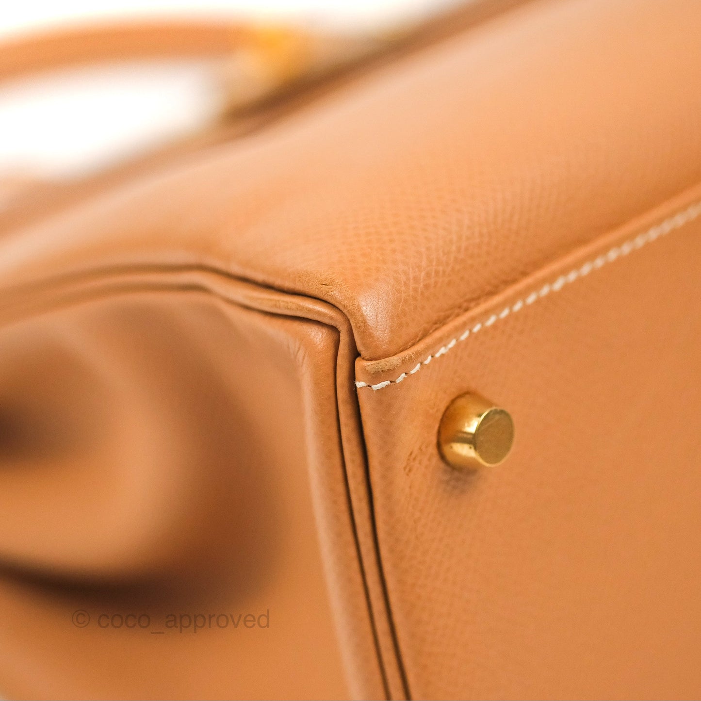 Hermès Kelly 32 Retourne Natural Epsom Gold Hardware