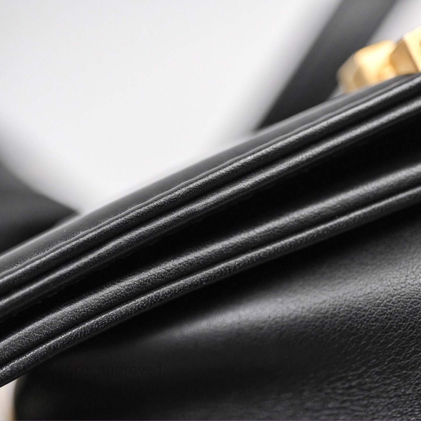 Chanel Small Boy Quilted Black Calfskin Aged Gold Hardware