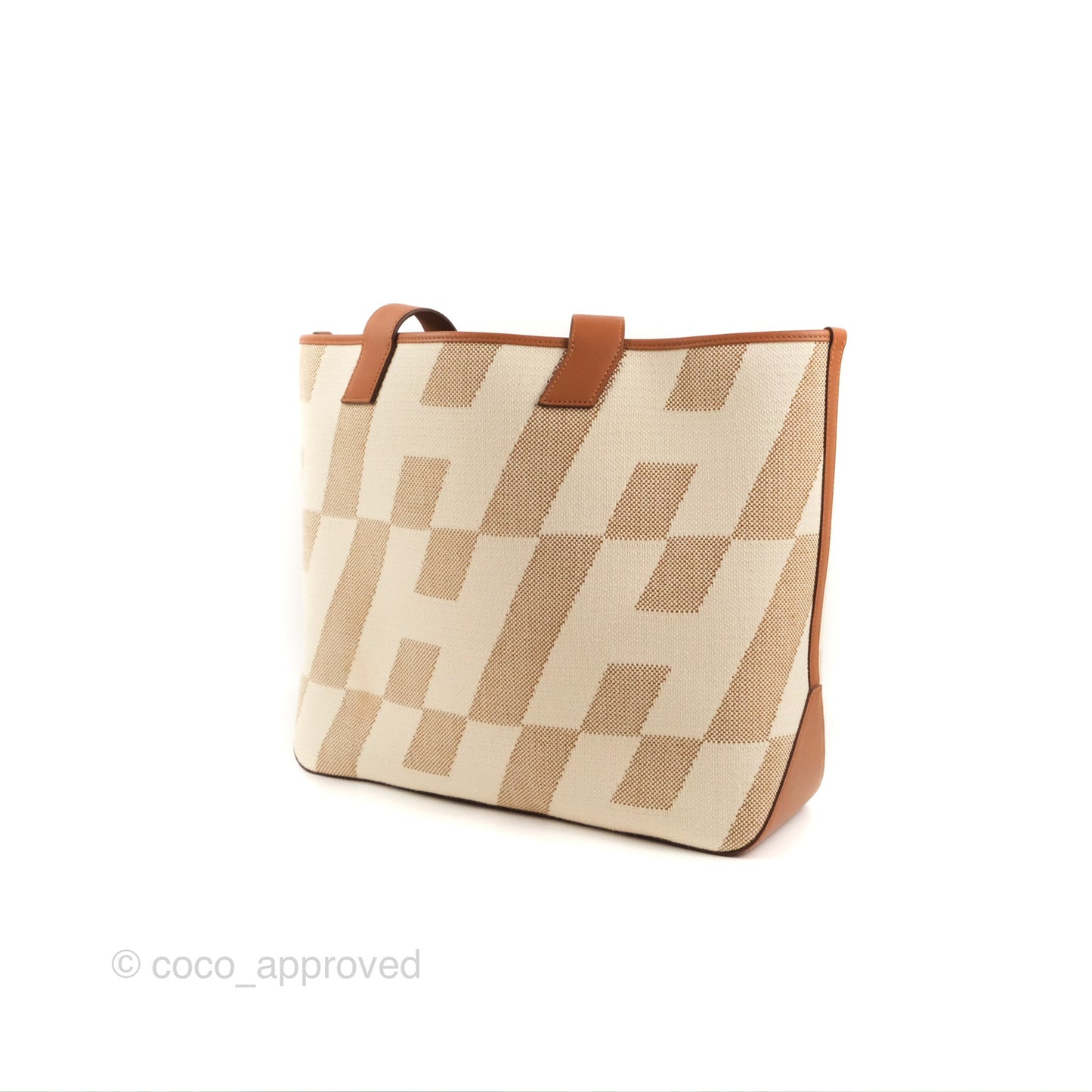 Hermès Cabas H en Biais 40 Bag Écru / Naturel / Gold H Canvas
