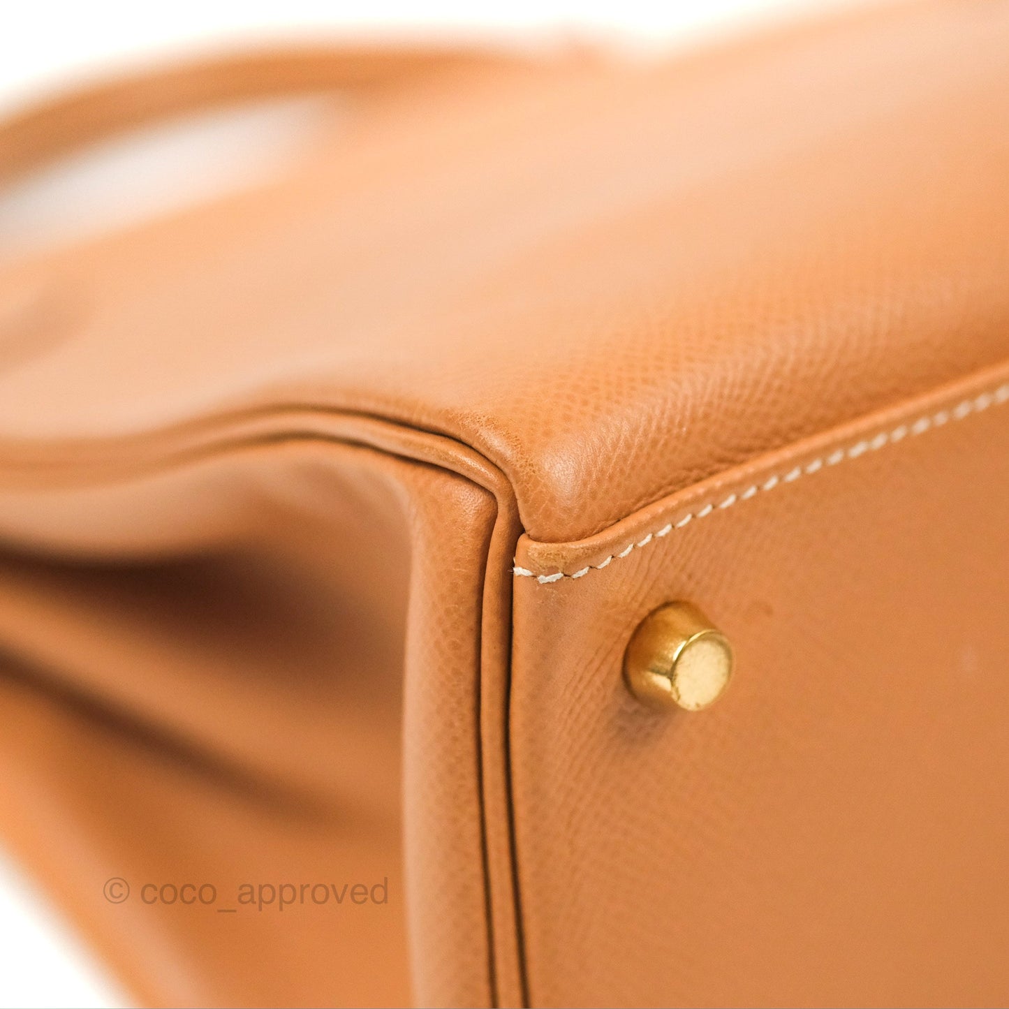 Hermès Kelly 32 Retourne Natural Epsom Gold Hardware