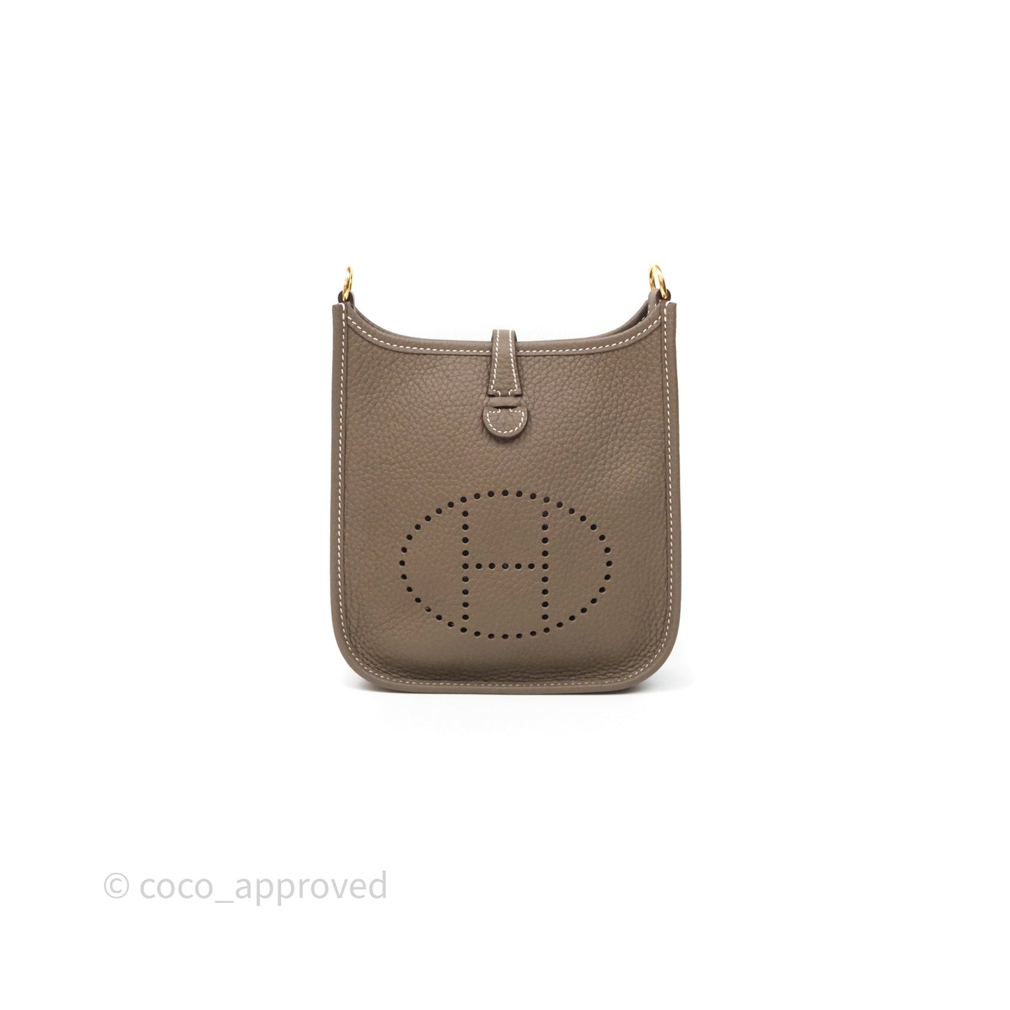 Hermès Mini Evelyne 16 Etoupe 18 Clemence Gold Hardware