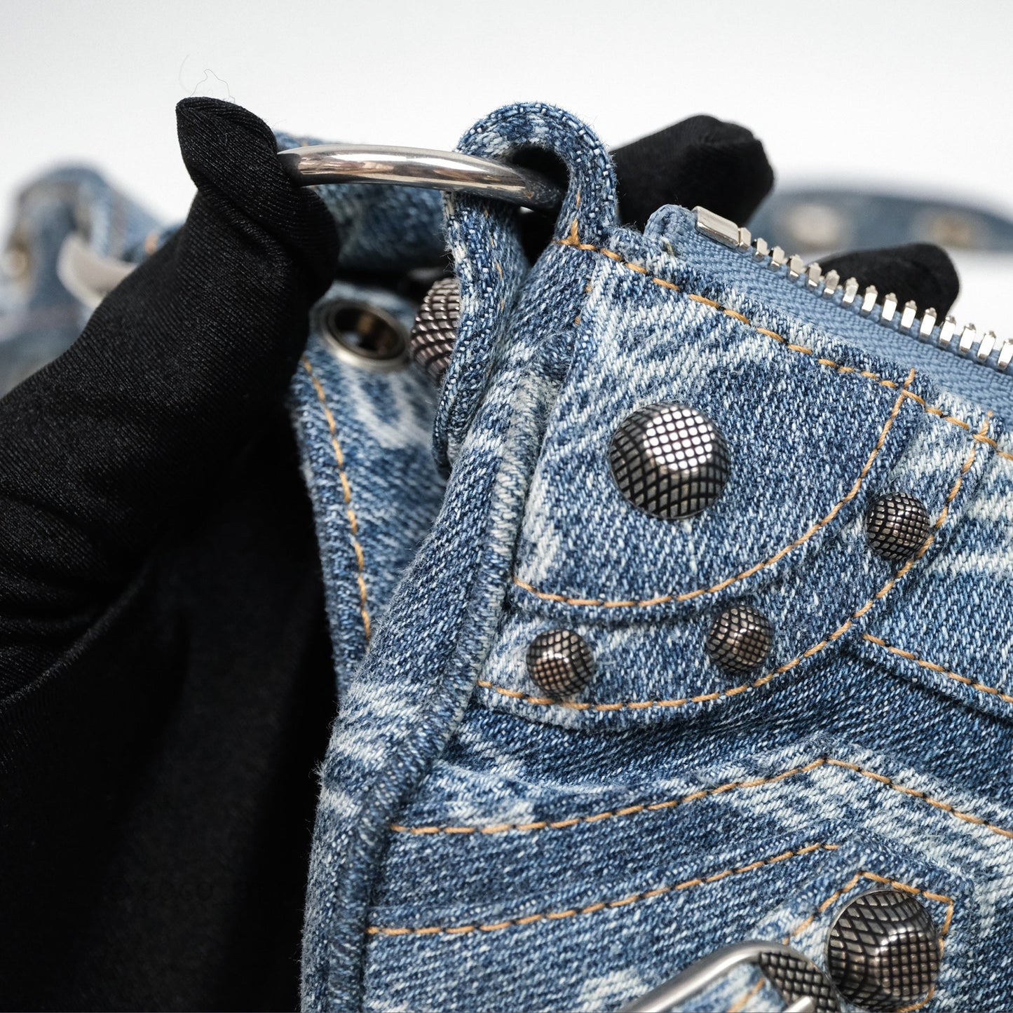 Balenciaga Le Cagole Denim Shoulder Bag