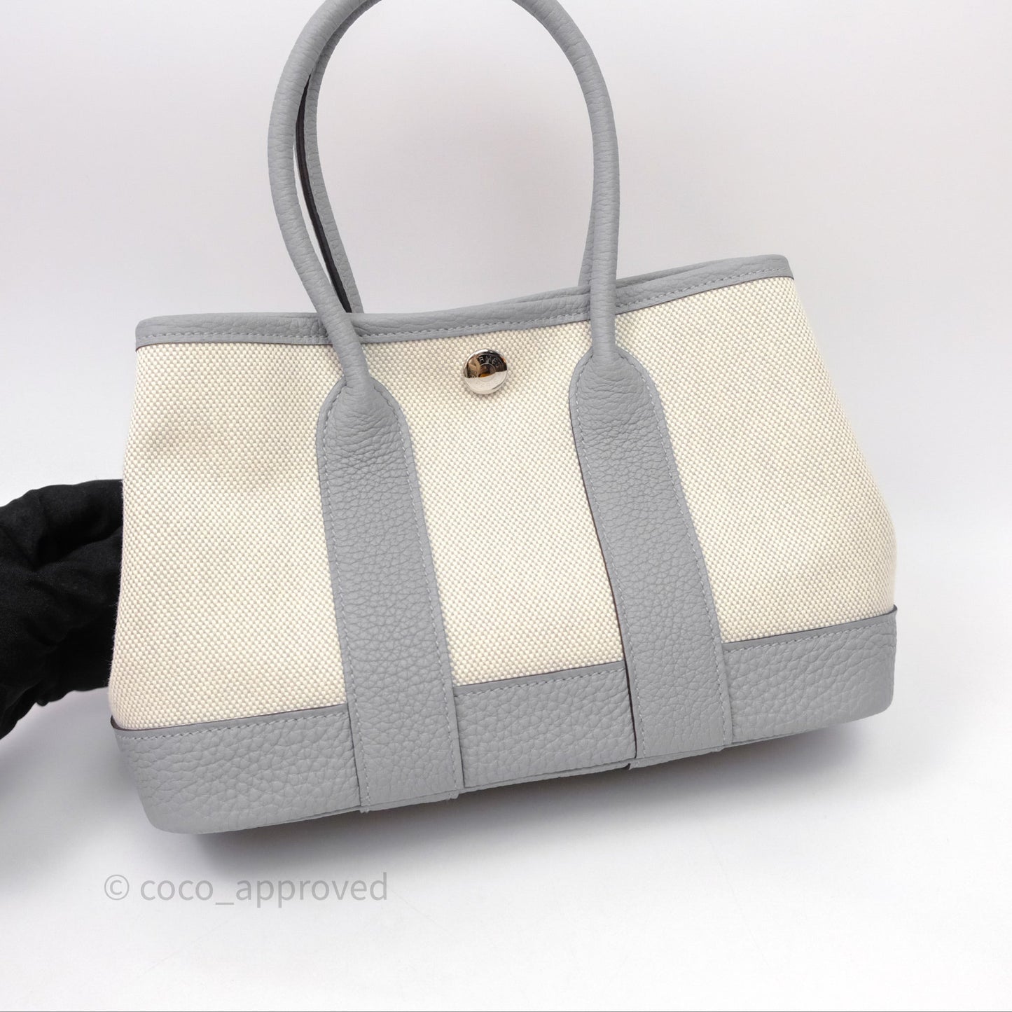 Hermes Neo Garden 23 bag Écru/ 8U Bleu Glacier/ P0 Gris Pantin Palladium Hardware