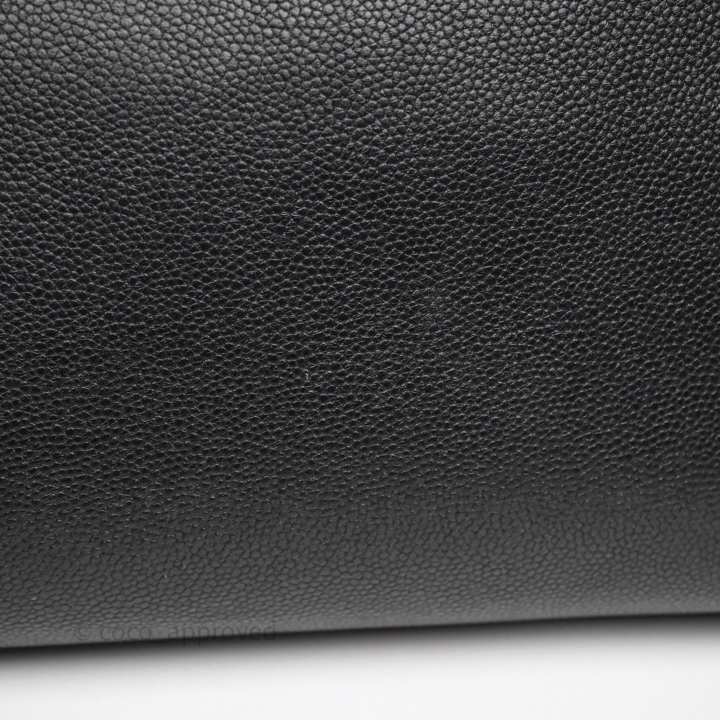 Chanel Shopping Tote Bag with Top Handle Black Caviar Ruthenium Hardware