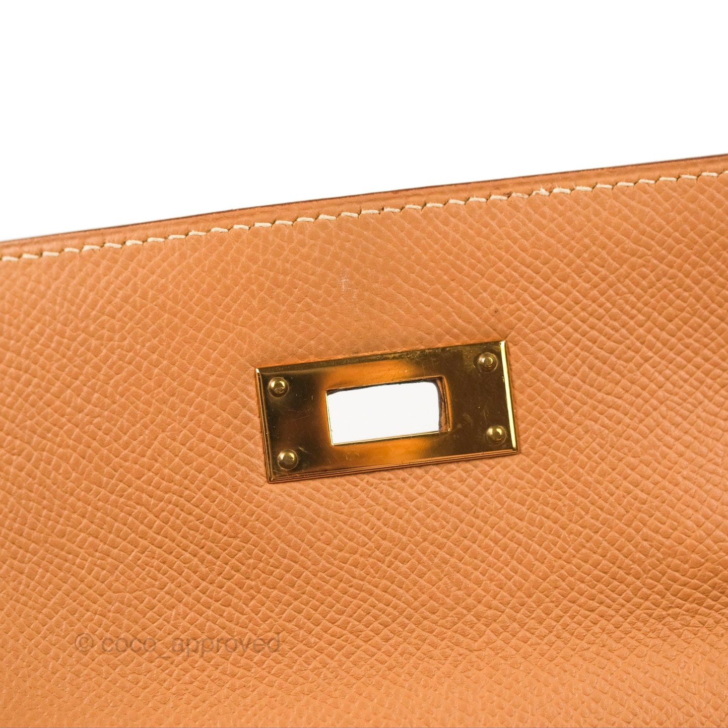 Hermès Kelly 32 Retourne Natural Epsom Gold Hardware