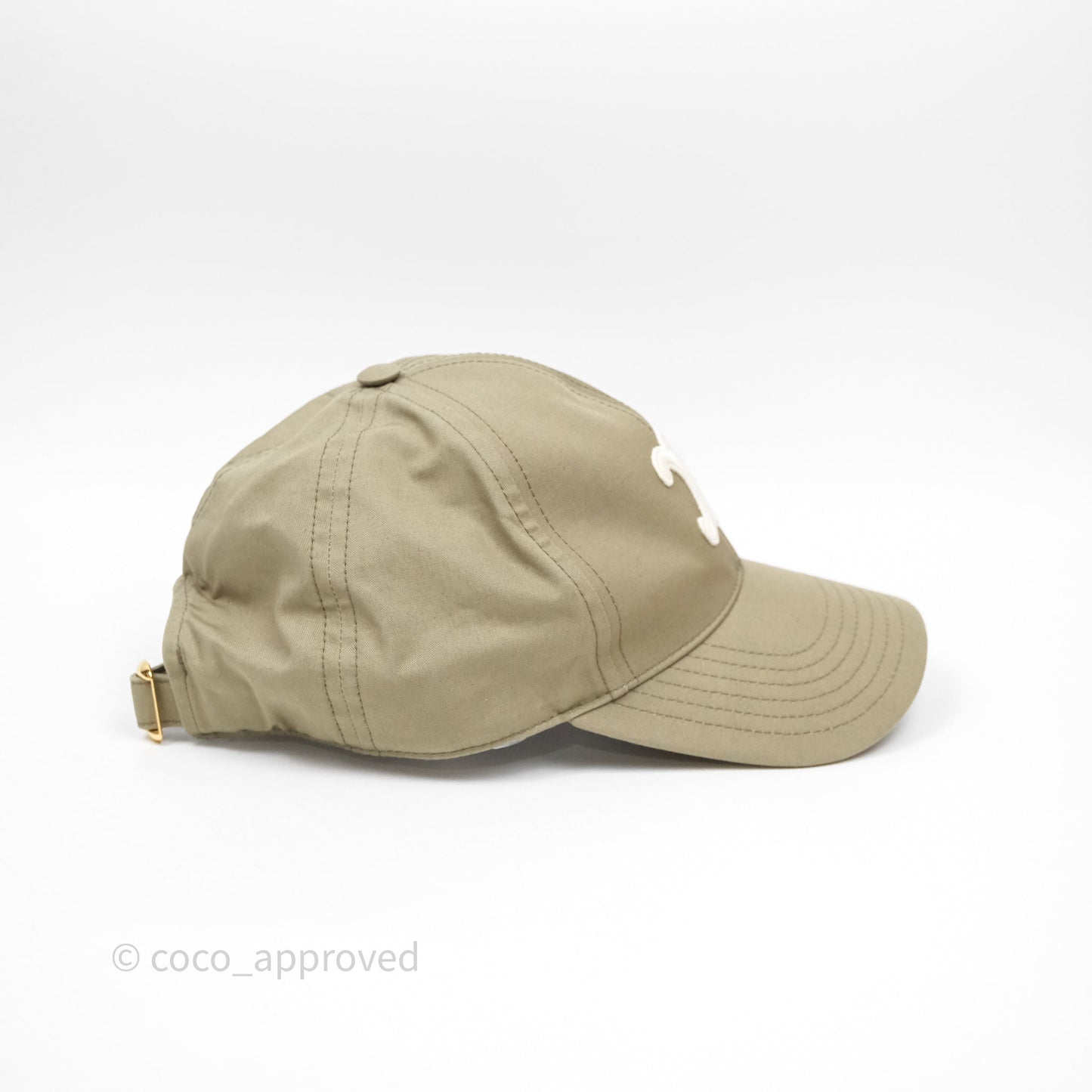 Celine Baseball Cap Cotton Triomphe Green