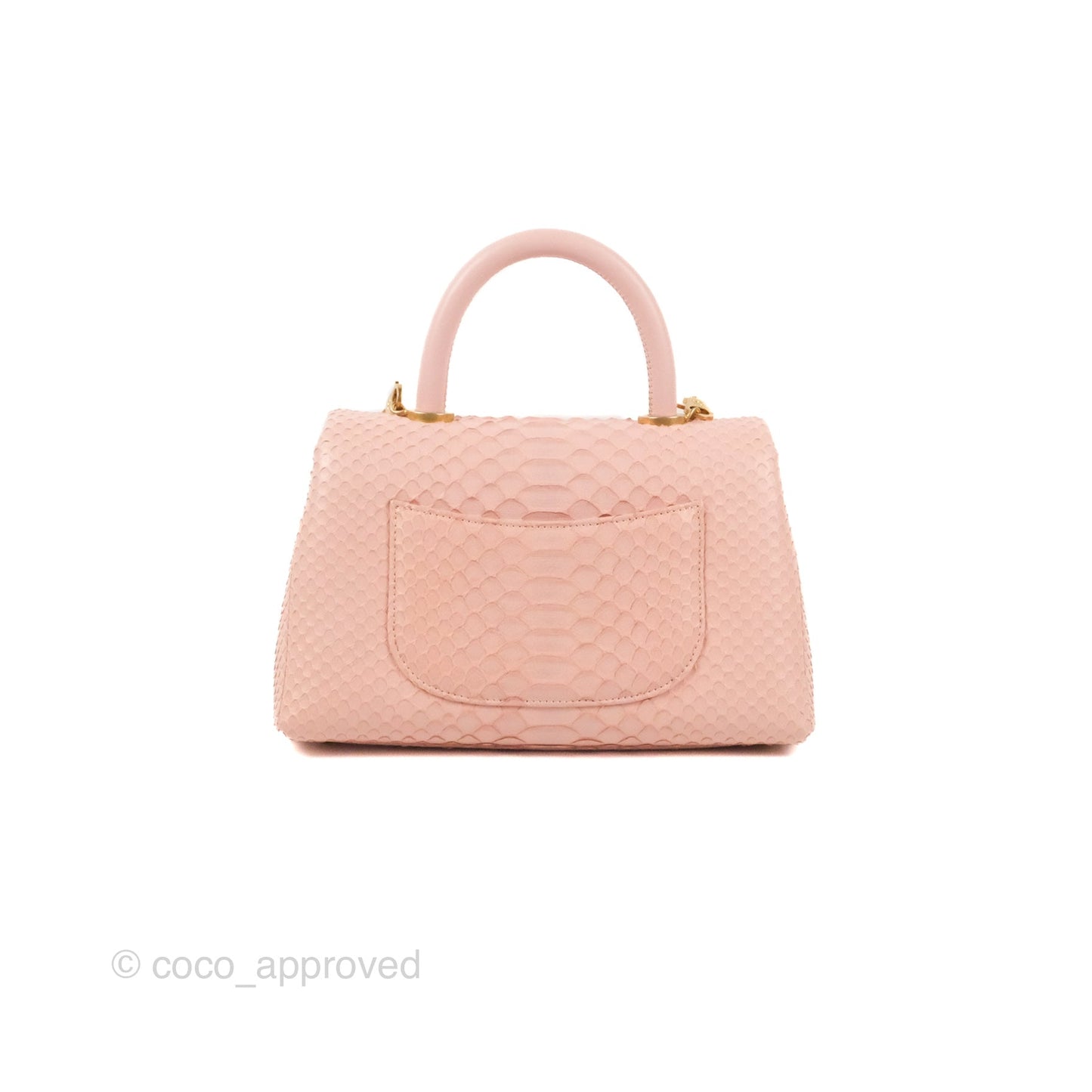 Chanel Small Coco Handle Baby Pink Python Aged Gold Hardware