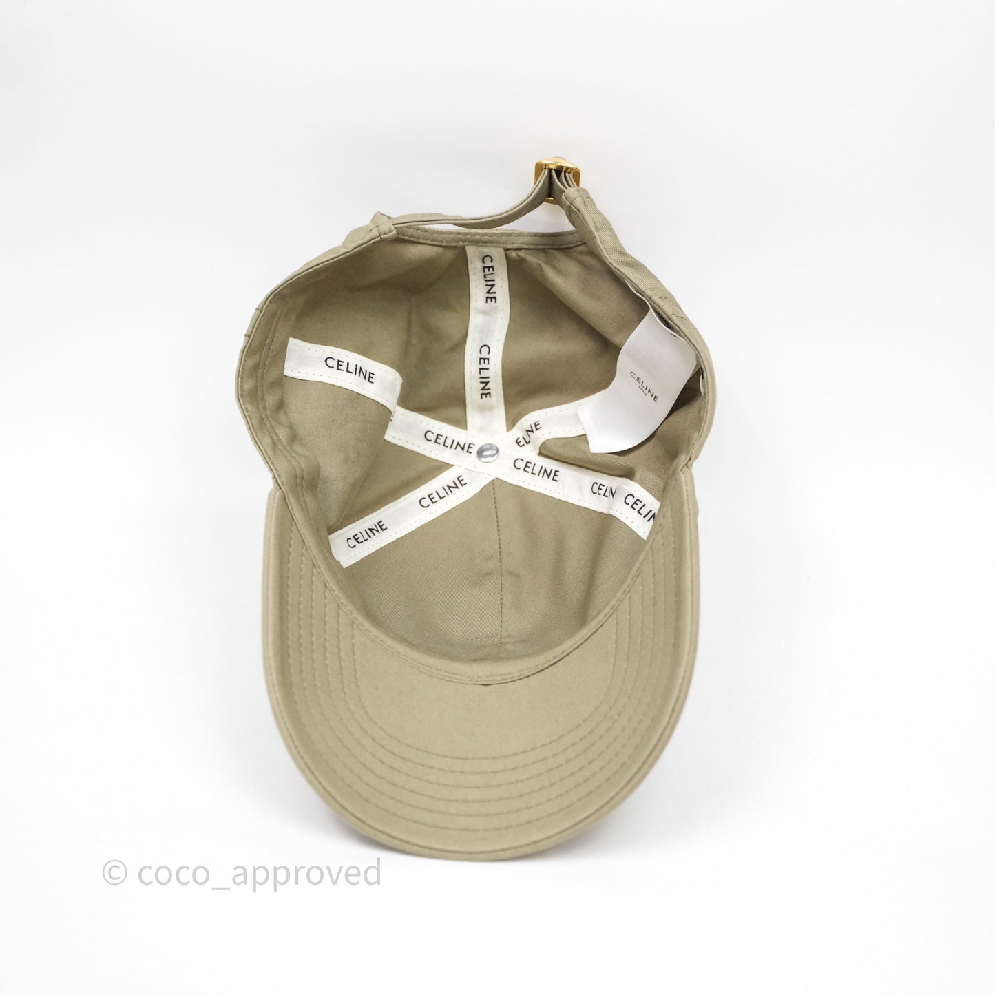 Celine Baseball Cap Cotton Triomphe Green