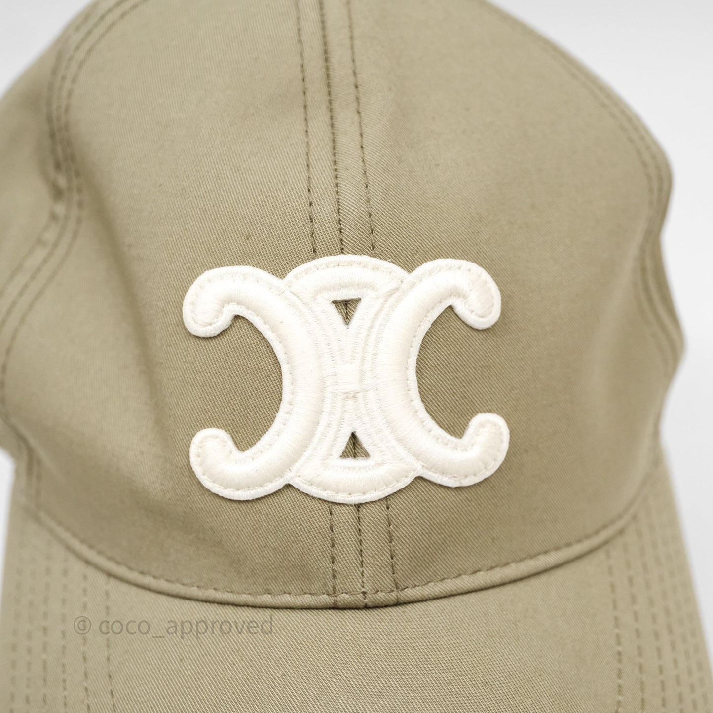 Celine Baseball Cap Cotton Triomphe Green