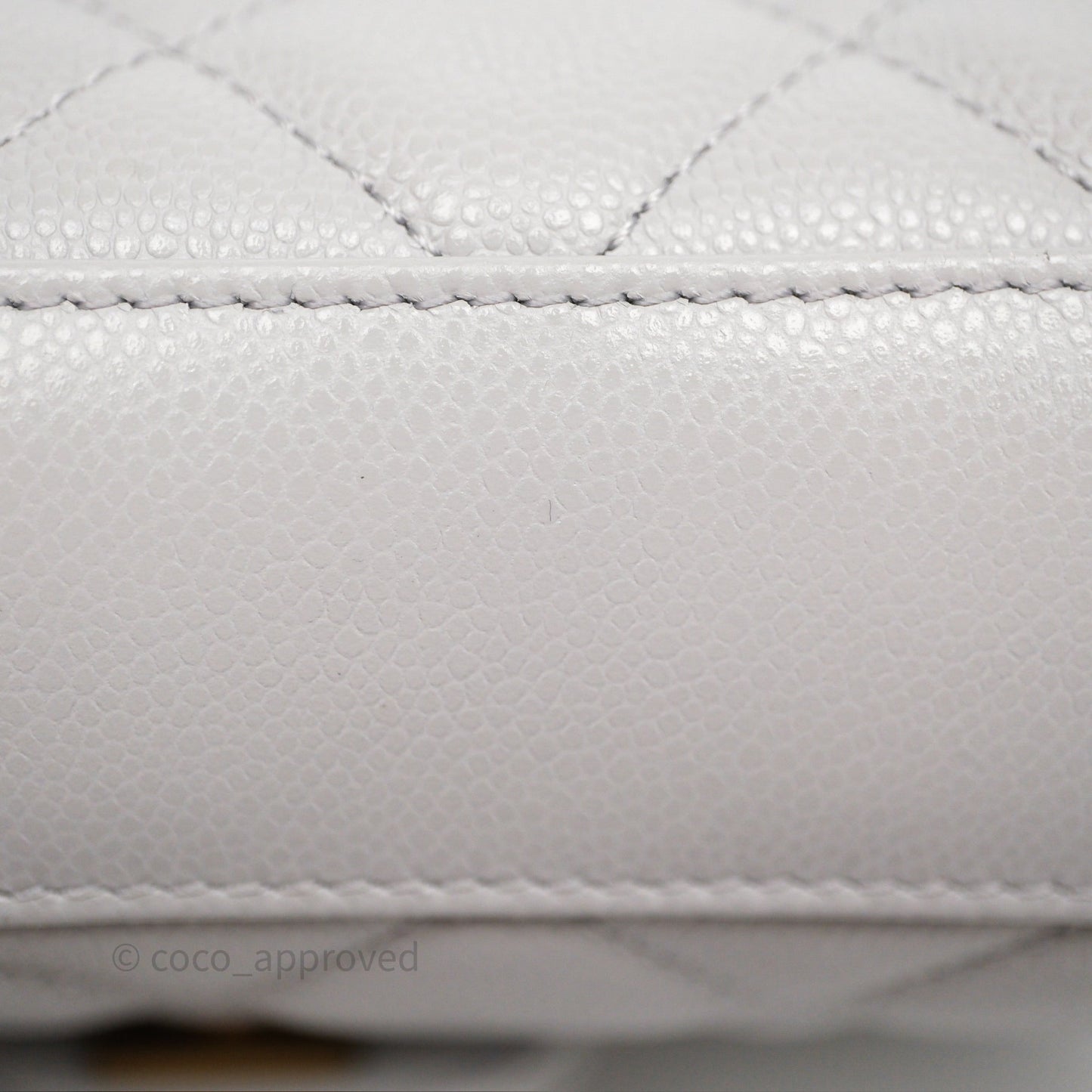 Chanel Small Chain Handle Flap Bag Grey Caviar Aged Gold Hardware 25P