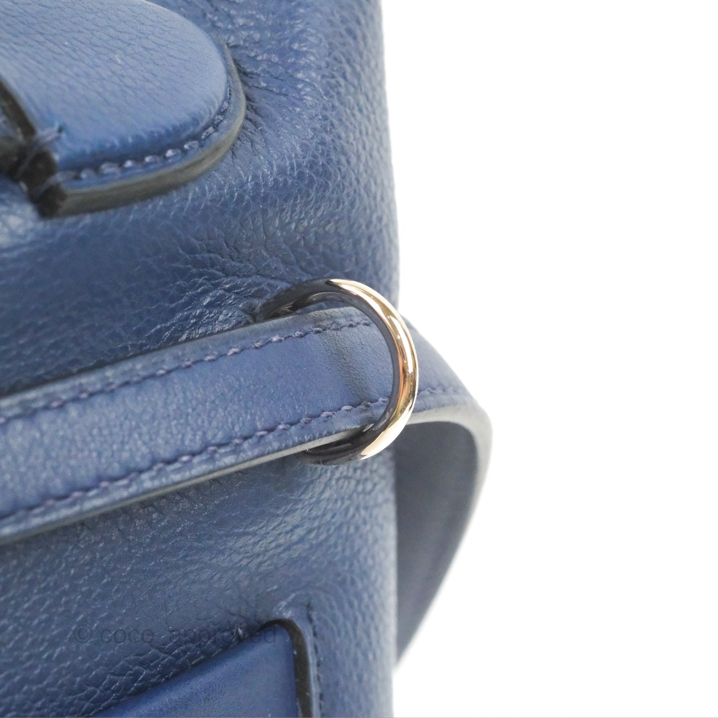 Hermès 24/24 21 Mini Bleu Saphir Evercolor/Swift Palladium Hardware