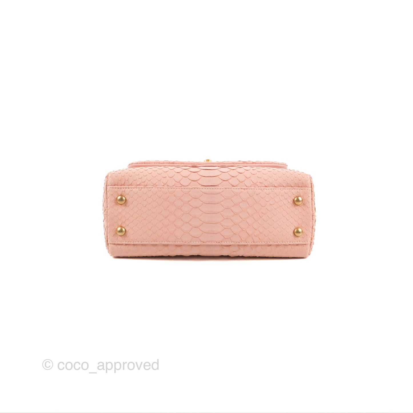 Chanel Small Coco Handle Baby Pink Python Aged Gold Hardware